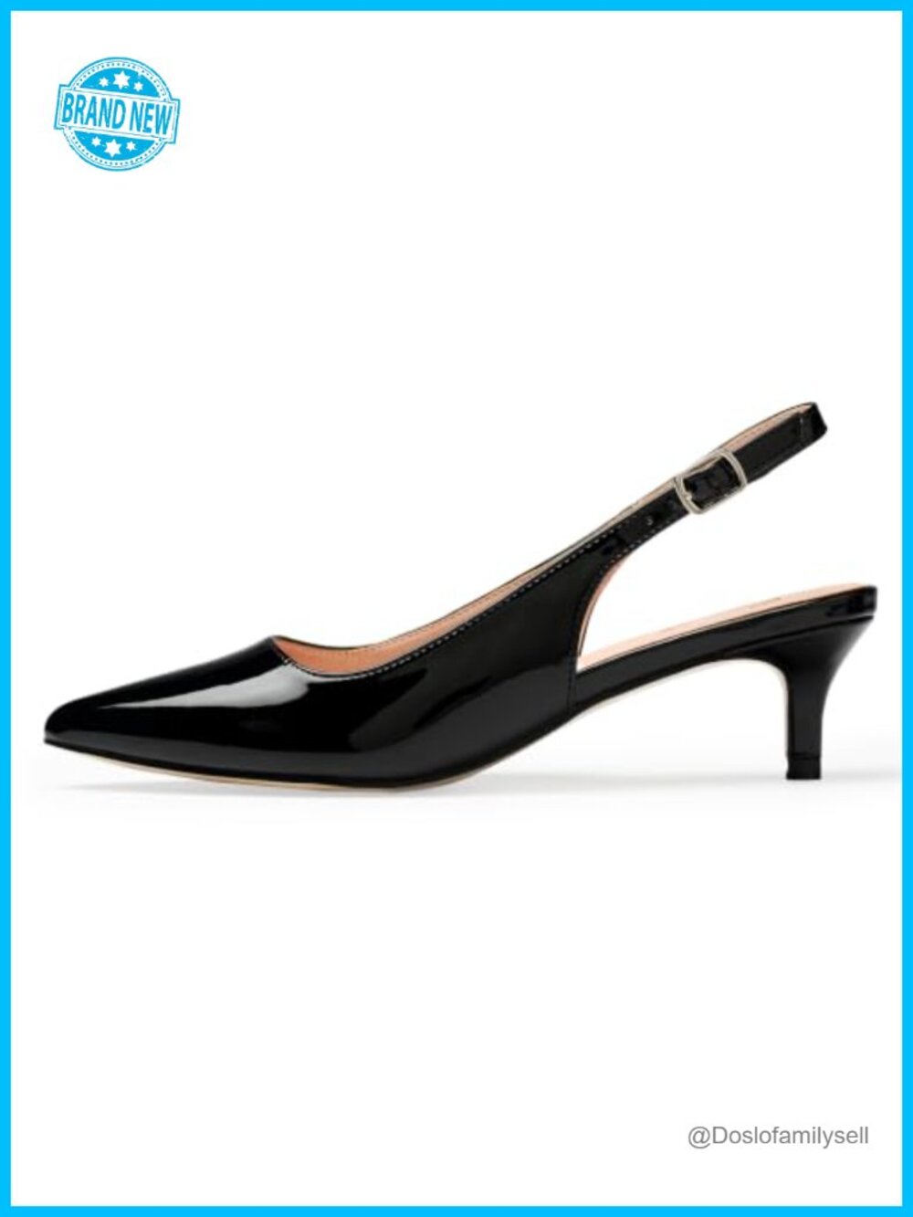 Women's Kitten Heels Slingback Pumps Closed Pointed Toe Low Heel Formal